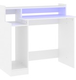 VidaXL Bureau met LED-verlichting 97x90x45 cm bewerkt hout wit