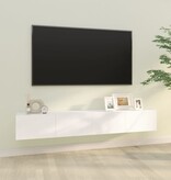 VidaXL Tv-meubelen 2 st wandgemonteerd 100x30x30 cm bewerkt hout wit