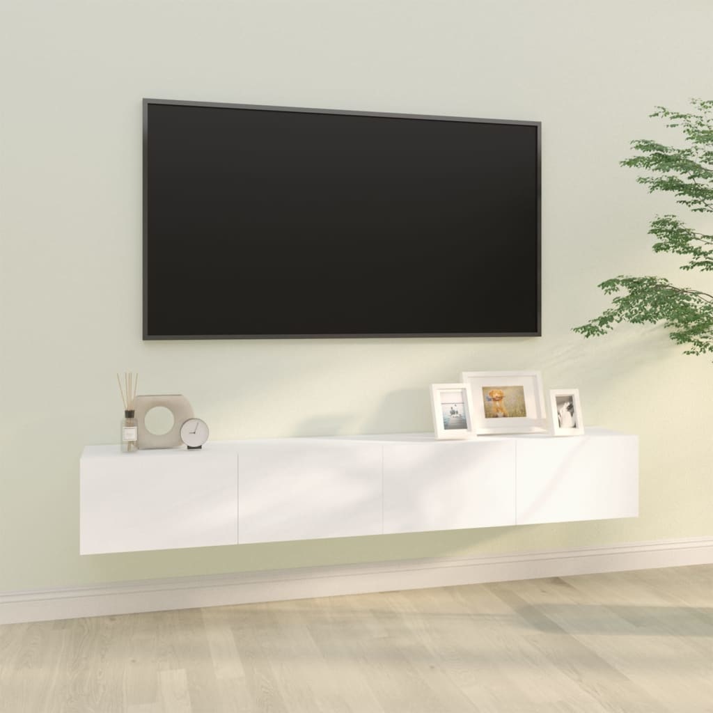 VidaXL Tv-meubelen 2 st wandgemonteerd 100x30x30 cm bewerkt hout wit