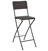 VidaXL Barstoelen inklapbaar 2 st rattan look HDPE en staal bruin