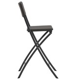 VidaXL Barstoelen inklapbaar 2 st rattan look HDPE en staal bruin
