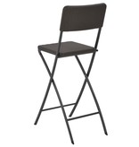 VidaXL Barstoelen inklapbaar 2 st rattan look HDPE en staal bruin