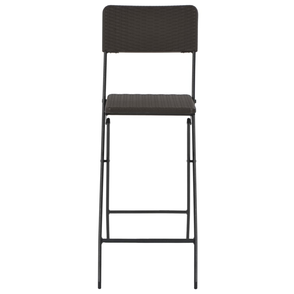 VidaXL Barstoelen inklapbaar 2 st rattan look HDPE en staal bruin
