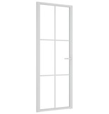 vidaXL Binnendeur 76x201,5 cm ESG-glas en aluminium wit