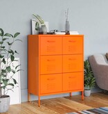 vidaXL Ladekast 80x35x101,5 cm staal oranje