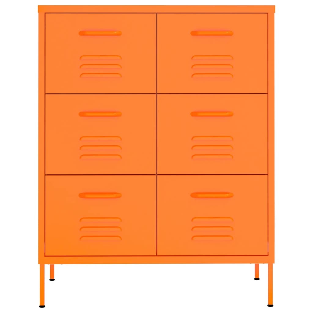 vidaXL Ladekast 80x35x101,5 cm staal oranje