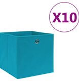 vidaXL Opbergboxen 10 st 28x28x28 cm nonwoven stof babyblauw