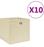 vidaXL Opbergboxen 10 st 28x28x28 cm nonwoven stof crème