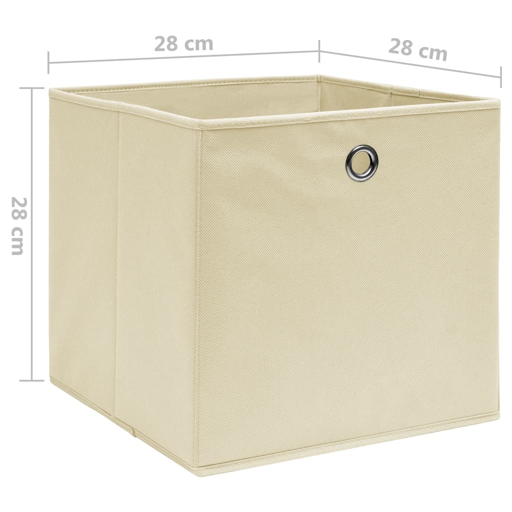 vidaXL Opbergboxen 10 st 28x28x28 cm nonwoven stof crème