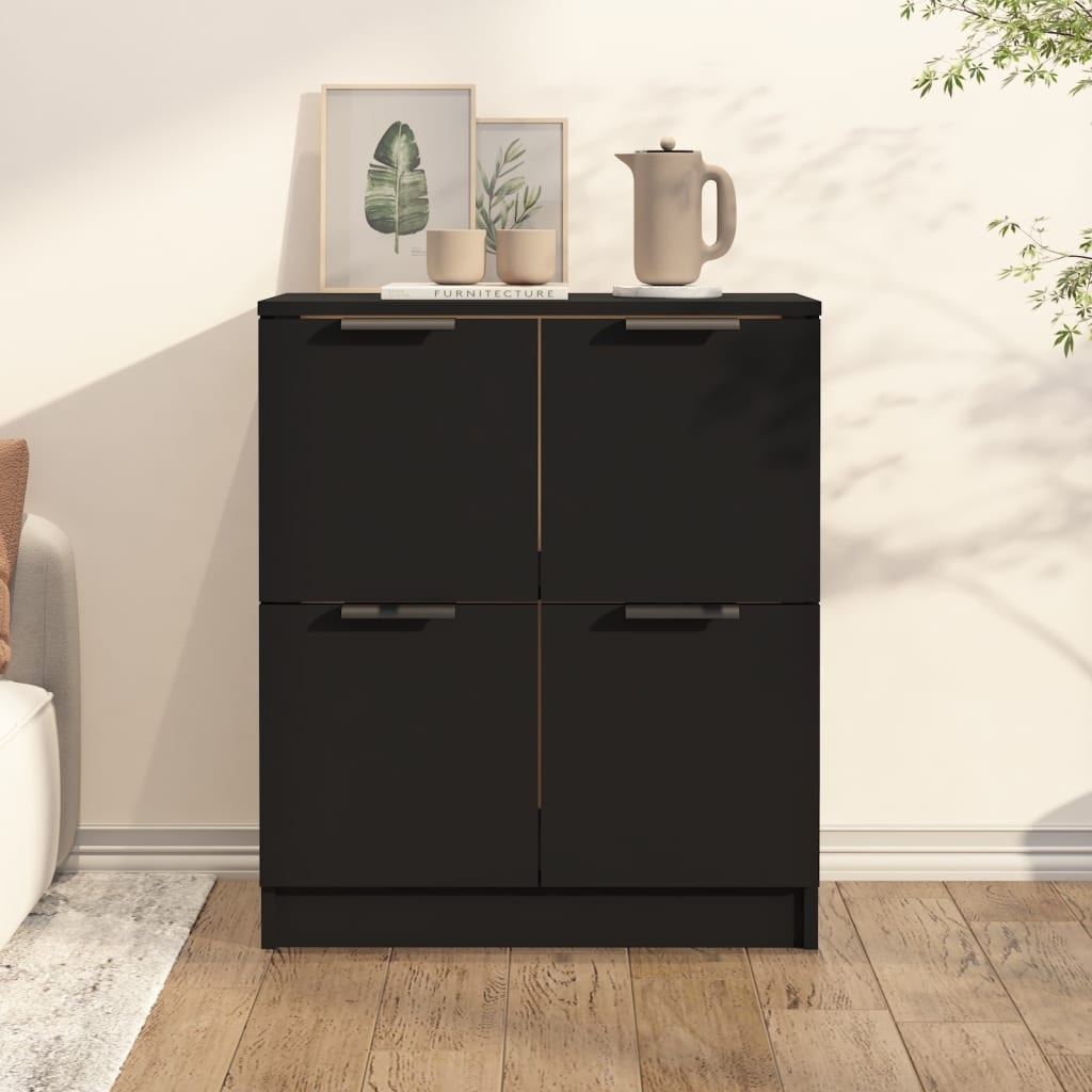 VidaXL Dressoir 60x30x70 cm bewerkt hout zwart