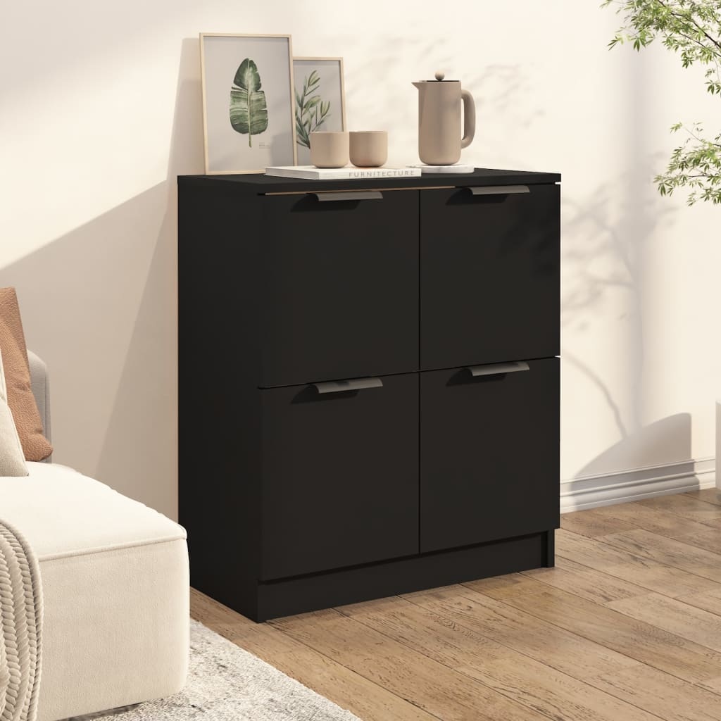 VidaXL Dressoir 60x30x70 cm bewerkt hout zwart
