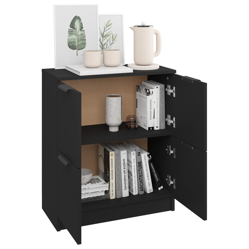 VidaXL Dressoir 60x30x70 cm bewerkt hout zwart