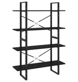 VidaXL Boekenkast met 4 schappen 100x30x140 cm grenenhout zwart