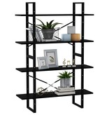 VidaXL Boekenkast met 4 schappen 100x30x140 cm grenenhout zwart