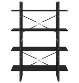 VidaXL Boekenkast met 4 schappen 100x30x140 cm grenenhout zwart
