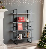 VidaXL Boekenkast met 4 schappen 100x30x140 cm grenenhout grijs
