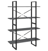 VidaXL Boekenkast met 4 schappen 100x30x140 cm grenenhout grijs