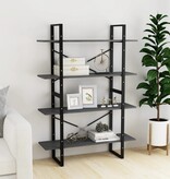 VidaXL Boekenkast met 4 schappen 100x30x140 cm grenenhout grijs