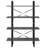 VidaXL Boekenkast met 4 schappen 100x30x140 cm grenenhout grijs