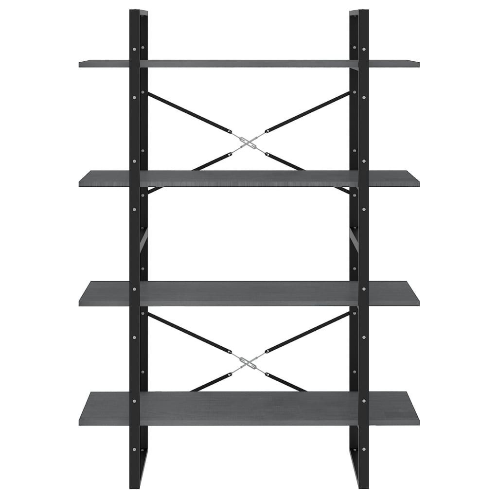 VidaXL Boekenkast met 4 schappen 100x30x140 cm grenenhout grijs