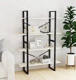 VidaXL Boekenkast met 4 schappen 100x30x140 cm massief grenenhout wit