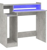 VidaXL Bureau met LED-verlichting 97x90x45 cm bewerkt hout betongrijs