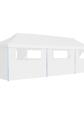 vidaXL Partytent pop-up met 8 zijwanden 3x9 m wit