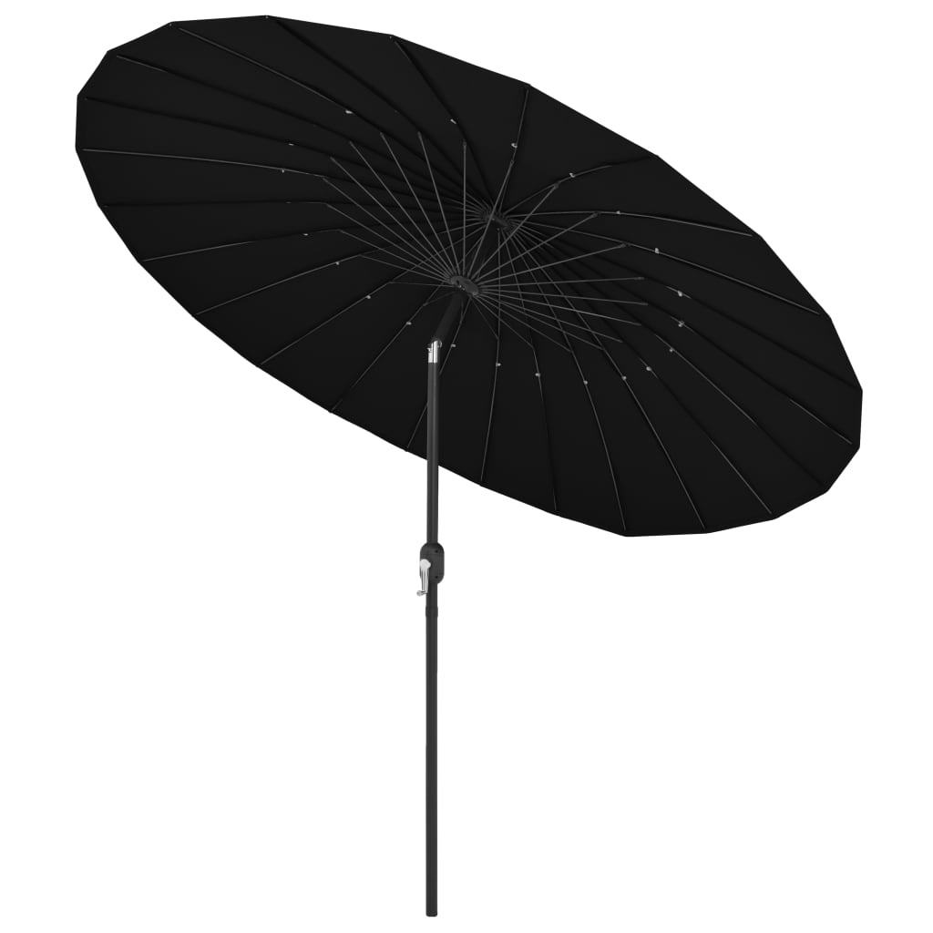 VidaXL Parasol met aluminium paal 270 cm zwart
