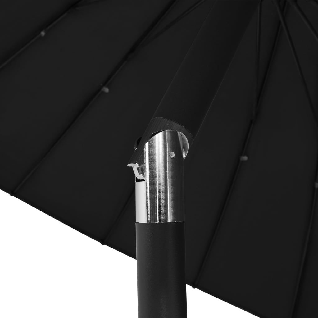 VidaXL Parasol met aluminium paal 270 cm zwart