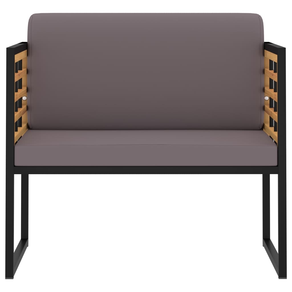VidaXL Tuinstoelen 2 st met kussens massief acaciahout donkergrijs