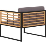 VidaXL Tuinstoelen 2 st met kussens massief acaciahout donkergrijs
