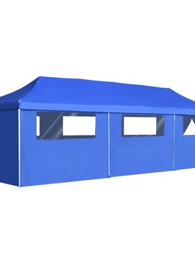 vidaXL Vouwtent pop-up met 8 zijwanden 3x9 m blauw