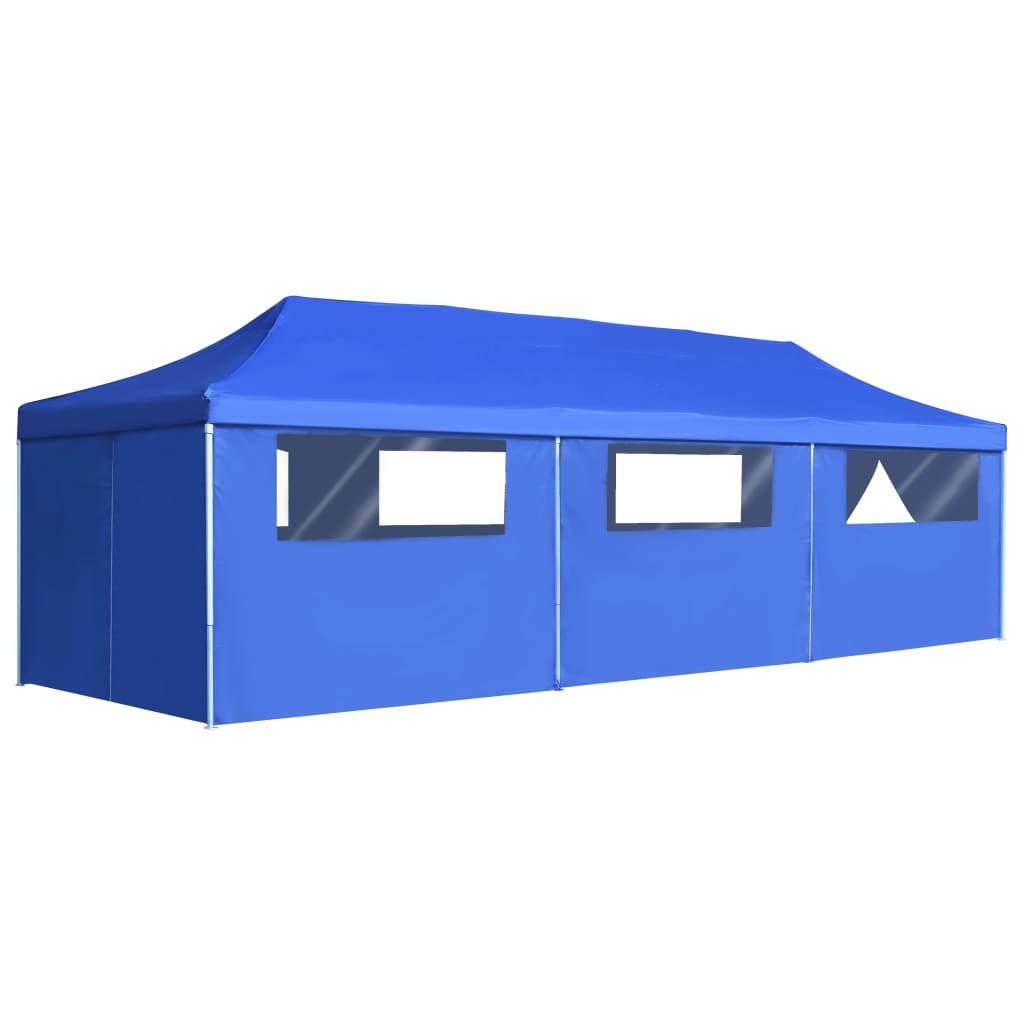 vidaXL Vouwtent pop-up met 8 zijwanden 3x9 m blauw