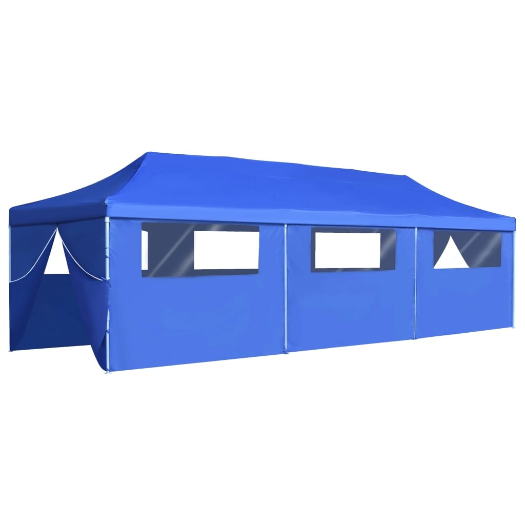 vidaXL Vouwtent pop-up met 8 zijwanden 3x9 m blauw