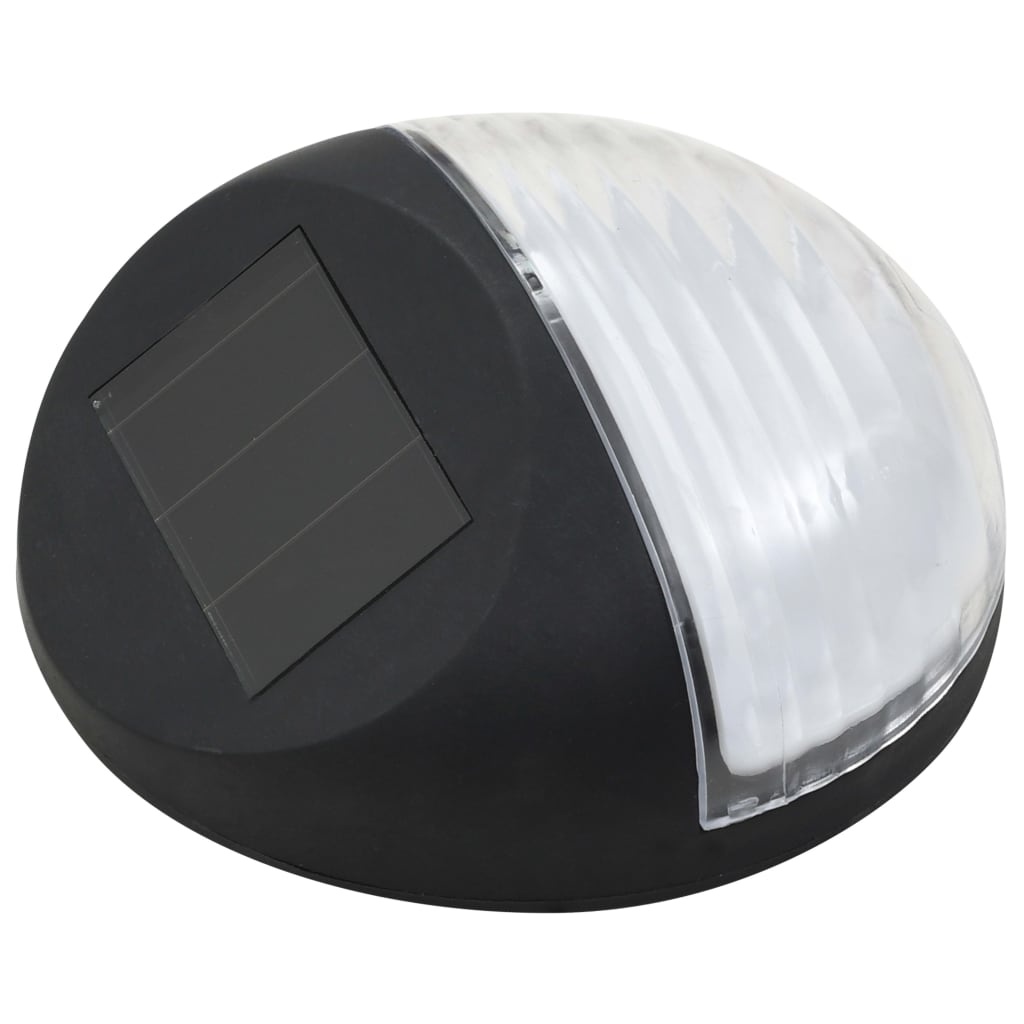 vidaXL LED-wandlampen solar rond zwart 12 st