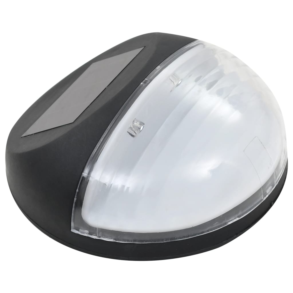 vidaXL LED-wandlampen solar rond zwart 12 st