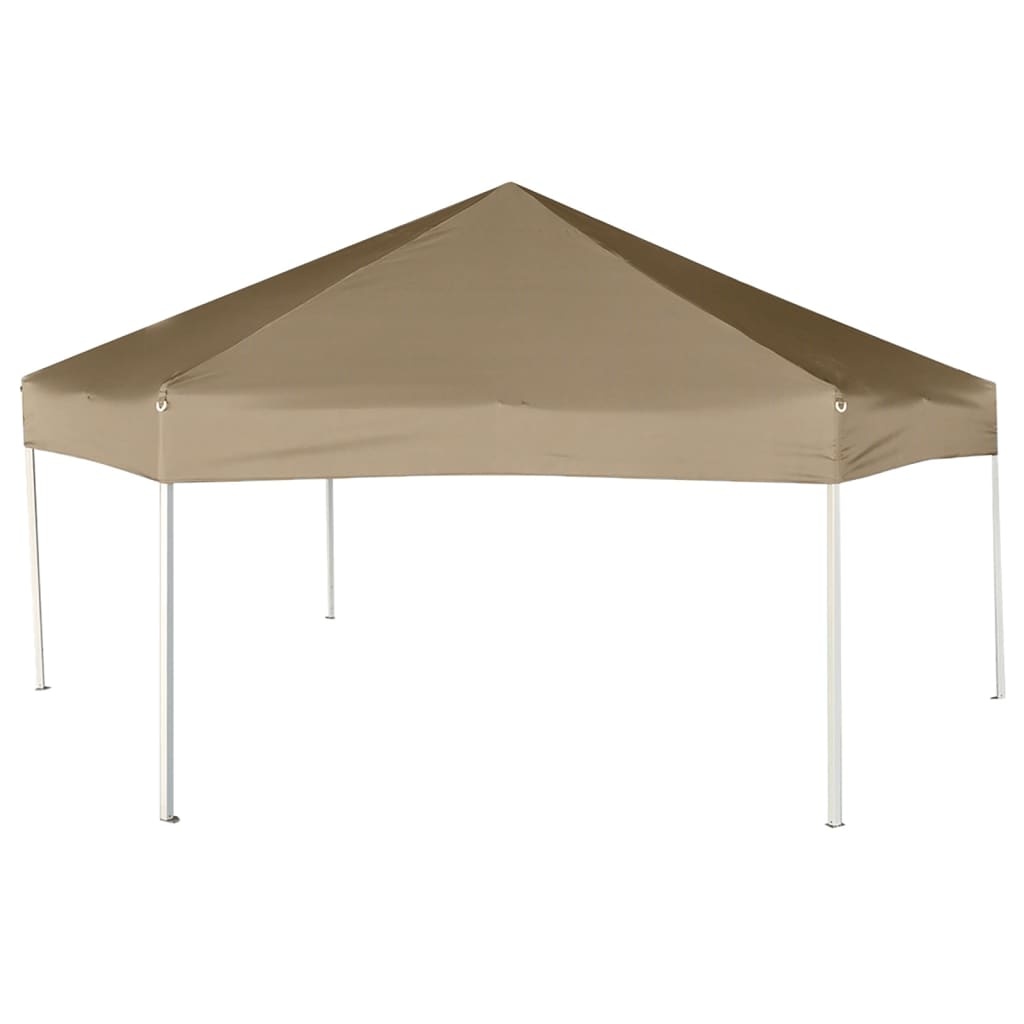 vidaXL Partytent met wanden zeshoekig 3,6x3,1 m taupe 220 g/m²