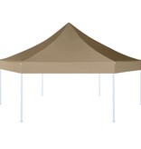 vidaXL Partytent inklapbaar zeshoekig 3,6x3,1 m taupe 220 g/m²