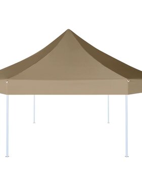 vidaXL Partytent inklapbaar zeshoekig 3,6x3,1 m taupe 220 g/m²