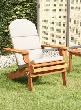 vidaXL Tuinstoel Adirondack met kussens massief acaciahout