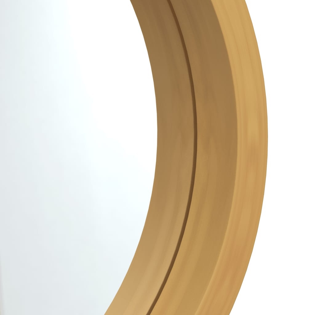 vidaXL Wandspiegel met band Ø 35 cm goudkleurig