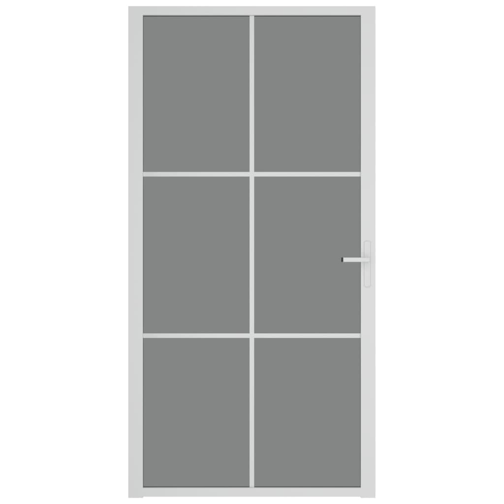 vidaXL Binnendeur 102,5x201,5 cm ESG-glas en aluminium wit