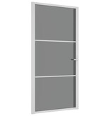 vidaXL Binnendeur 102,5x201,5 cm ESG-glas en aluminium wit