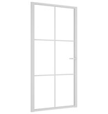 vidaXL Binnendeur 102,5x201,5 cm ESG-glas en aluminium wit