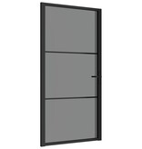 vidaXL Binnendeur 102,5x201,5 cm ESG-glas en aluminium zwart