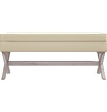 vidaXL Opbergbankje 110x45x49 cm linnen beige