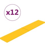 vidaXL Wandpanelen 12 st 1,62 m² 90x15 cm fluweel geel