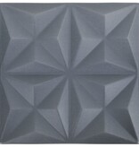 vidaXL 12 st Wandpanelen 3D 3 m² 50x50 cm origamigrijs
