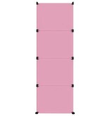 vidaXL Kinderopbergmeubel met 12 vakken polypropeen roze