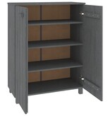 vidaXL Schoenenkast HAMAR 85x40x108 cm massief grenenhout donkergrijs